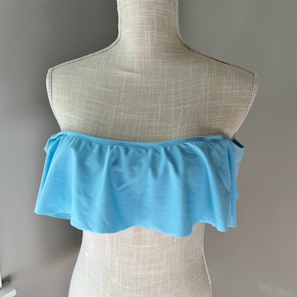 NEW Beach Riot x Revolve Blue Ruffle Bikini Top